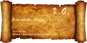 Karakas Olga névjegykártya